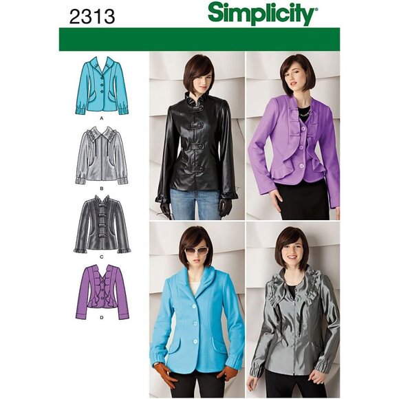 Simplicity 2313 Sewing Pattern Misses Jackets In 4 Styles Sizes 6-14 - Picture 1 of 3
